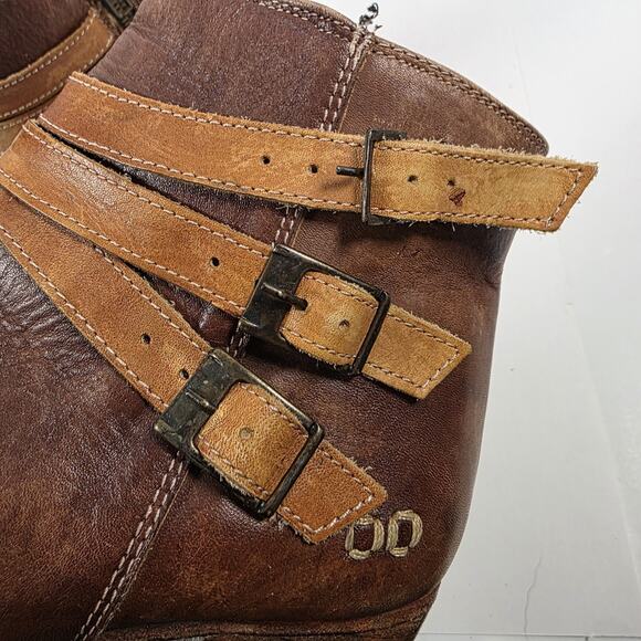Bed Stu Cobbler Boots Womens Size 9 Brown Leather Ankle Buckle Zip Distressed - Picture 8 of 15